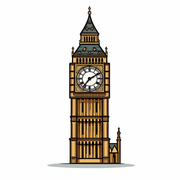 Μπιγκ Μπεν Big Ben Ζωγραφισμένα Στο Χέρι Κωμική Απεικόνιση Εικονογράφηση — Διανυσματικό Αρχείο
