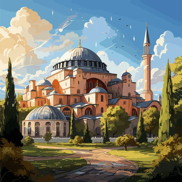 Hagia Sophia Vagyok Hagia Sophia Kézzel Rajzolt Képregény Illusztráció Vector — Stock Vector