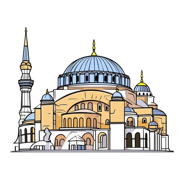Hagia Sophia Hagia Sophia Desenhada Mão Ilustração Quadrinhos Vector Doodle —  Vetores de Stock