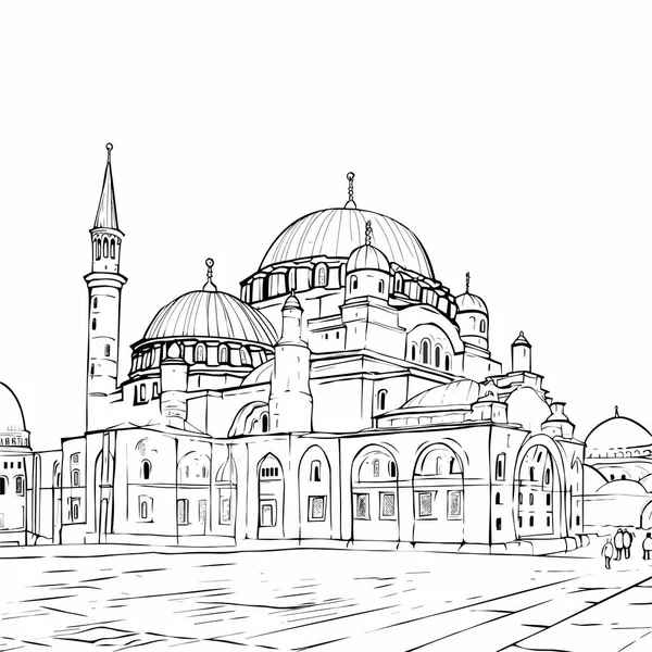 Santa Sofía Hagia Sophia Ilustración Cómica Dibujada Mano Vector Doodle — Archivo Imágenes Vectoriales