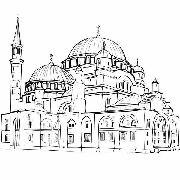 Hagia Sophia Illustrazione Fumetti Disegnata Mano Hagia Sophia Illustrazione Del — Vettoriale Stock