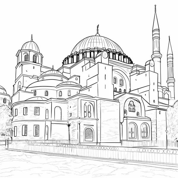 Hagia Sophia Hagia Sophia手绘漫画 矢量涂鸦风格卡通画 — 图库矢量图片