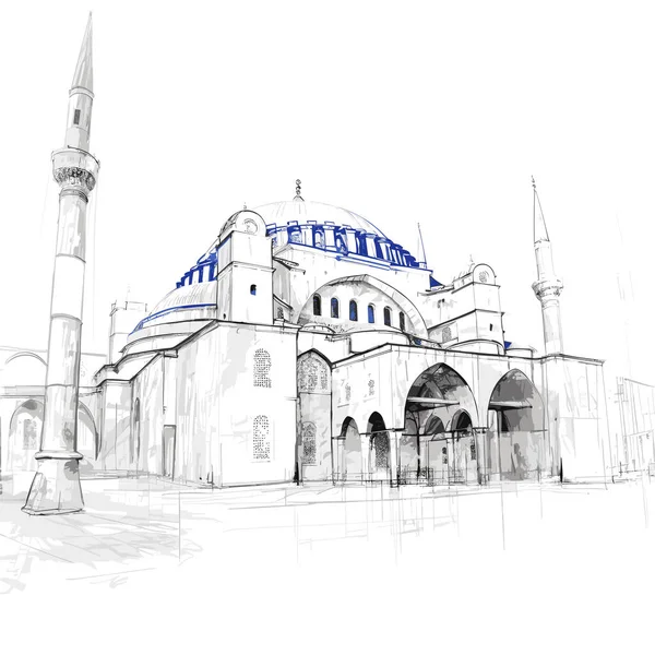 Hagia Sophia Hagia Sophia Desenhada Mão Ilustração Quadrinhos Vector Doodle —  Vetores de Stock