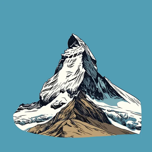 Matterhorn Ilustracja Komiksu Matterhorn Wektor Doodle Styl Kreskówki Ilustracja — Wektor stockowy