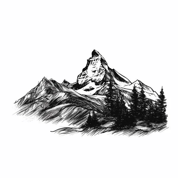 Matterhorn Matterhorn Dibujado Mano Ilustración Cómica Vector Doodle Estilo Ilustración — Archivo Imágenes Vectoriales