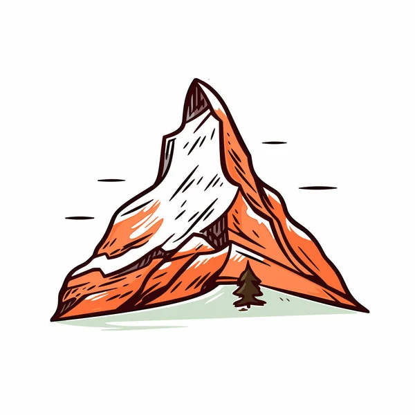 Matterhorn Matterhorn Ručně Kreslený Komiks Vektorové Kreslené Kreslené Ilustrace — Stockový vektor
