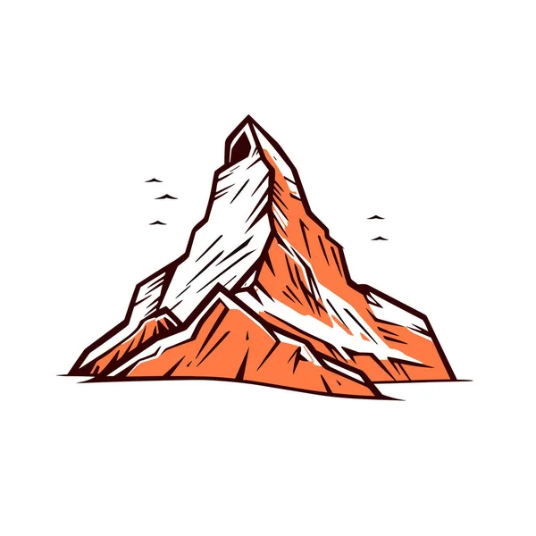 Matterhorn Matterhorn Met Hand Getekend Stripverhaal Vector Doodle Stijl Cartoon — Stockvector