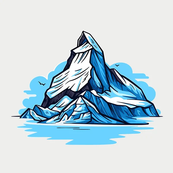Matterhorn Ilustracja Komiksu Matterhorn Wektor Doodle Styl Kreskówki Ilustracja — Wektor stockowy