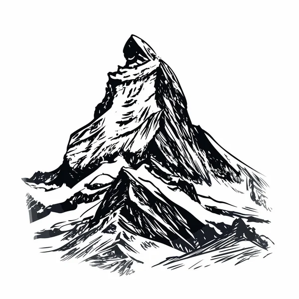 Matterhorn Vagyok Matterhorn Kézzel Rajzolt Képregény Illusztráció Vector Firka Stílusú — Stock Vector