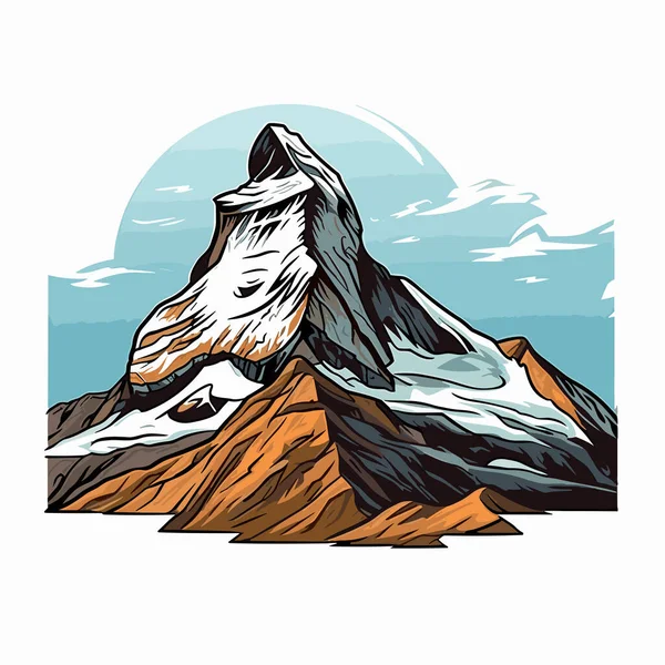 Matterhorn Matterhorn Handgezeichnete Comic Illustration Zeichentrickfilm Vector Doodle Stil — Stockvektor