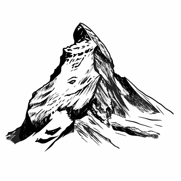 Matterhorn Matterhorn Desenhado Mão Ilustração Quadrinhos Vector Doodle Estilo Desenho — Vetor de Stock