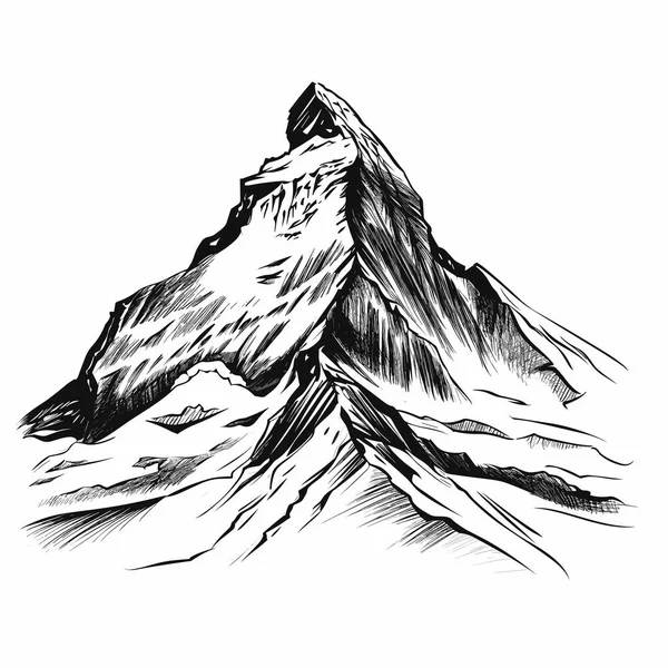 Matterhorn Illustration Dessinée Main Cervin Illustration Vectorielle Dessin Animé Style — Image vectorielle