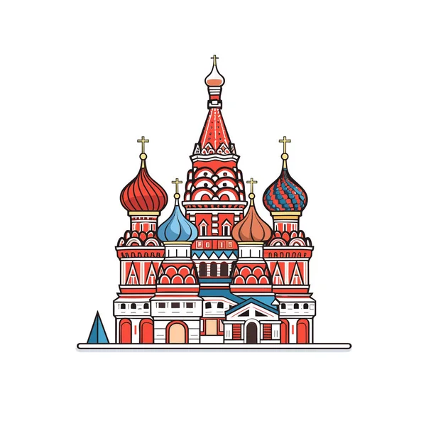 Katedra Wasilija Błogosławionego Ilustracja Komiksu Katedry Bazylego Wektor Doodle Styl — Wektor stockowy
