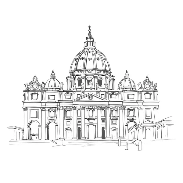 Βασιλική Του Αγίου Πέτρου Βασιλική Του Αγίου Πέτρου Ζωγραφισμένη Στο — Διανυσματικό Αρχείο