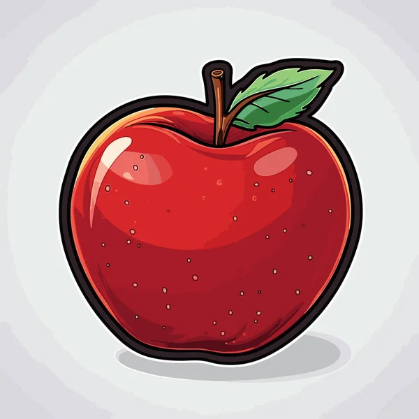 Ilustración Cómica Dibujada Mano Apple Manzana Vector Doodle Estilo Ilustración — Archivo Imágenes Vectoriales