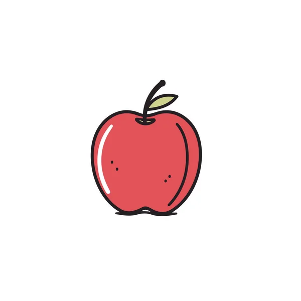 Ručně Kreslený Komiks Apple Apple Vektorové Kreslené Kreslené Ilustrace — Stockový vektor