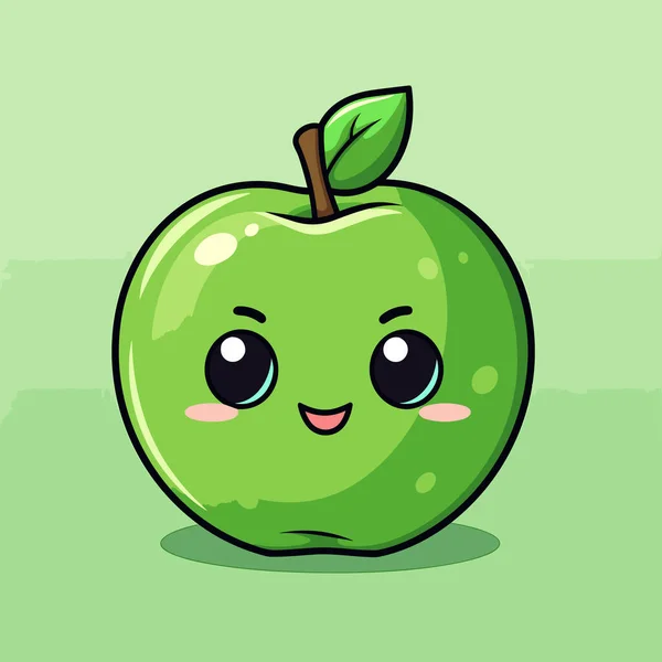 Ilustracja Komiksu Apple Jabłko Wektor Doodle Styl Kreskówki Ilustracja — Wektor stockowy