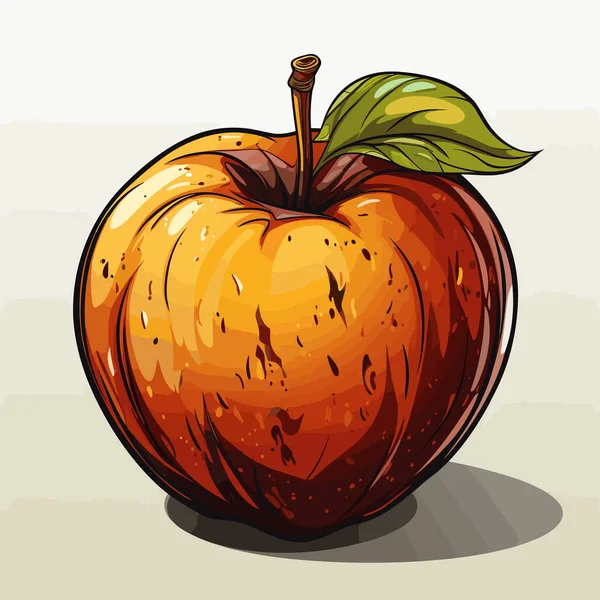 Apple Hand Drawn Comic Illustration Apple Vector Doodle Style Cartoon — Stock Vector