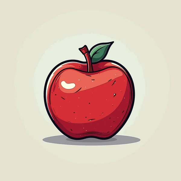 Ilustración Cómica Dibujada Mano Apple Manzana Vector Doodle Estilo Ilustración — Vector de stock