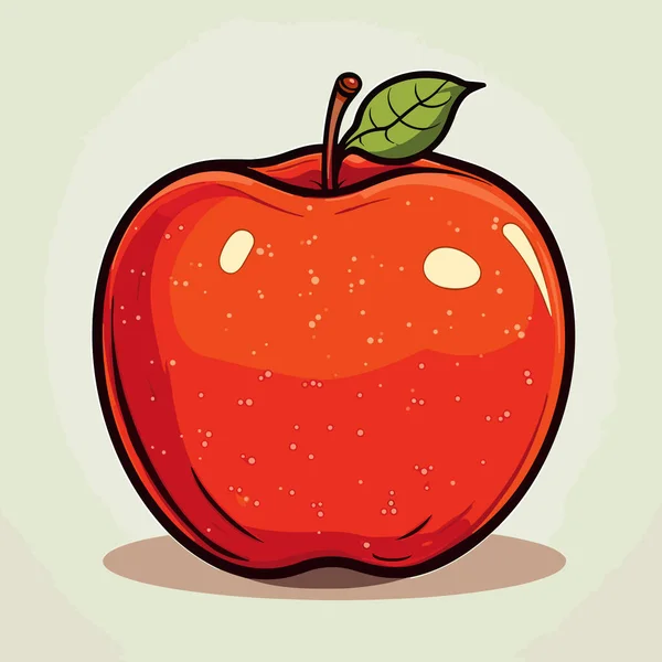 Ilustración Cómica Dibujada Mano Apple Manzana Vector Doodle Estilo Ilustración — Archivo Imágenes Vectoriales
