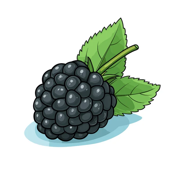 Blackberry Ilustración Cómica Dibujada Mano Blackberry Vector Doodle Estilo Ilustración — Vector de stock