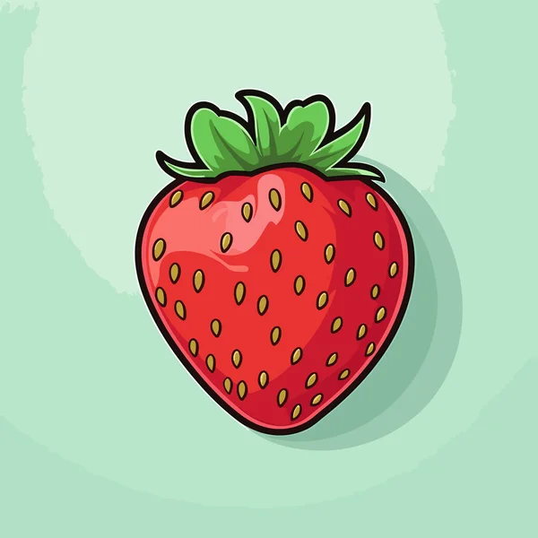 Χειροποίητη Κωμική Απεικόνιση Φράουλας Φράουλα Εικονογράφηση Στυλ Διανυσματικών Σκίτσων — Διανυσματικό Αρχείο