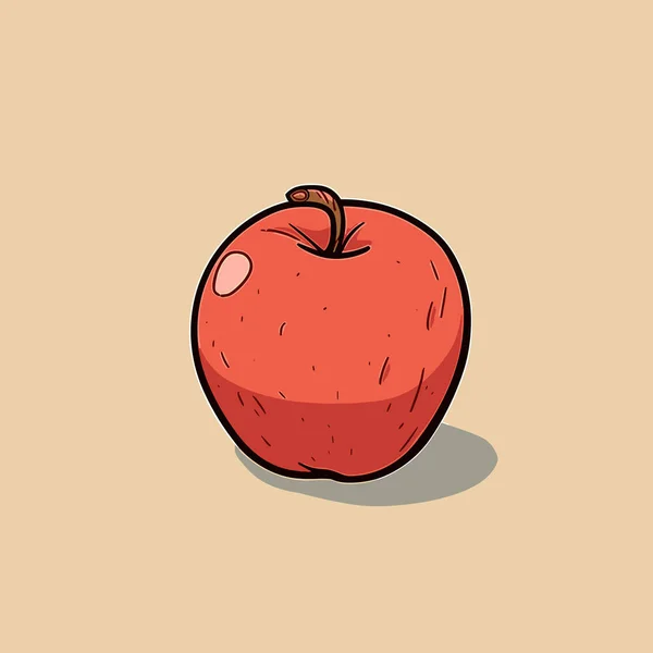 Apple Hand Drawn Comic Illustration Apple Vector Doodle Style Cartoon — Stock Vector