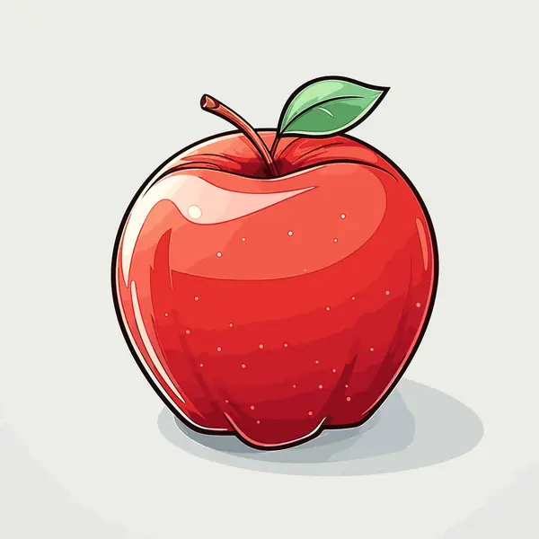 Ilustração Cômica Desenhada Mão Apple Maçã Vector Doodle Estilo Desenho — Vetor de Stock
