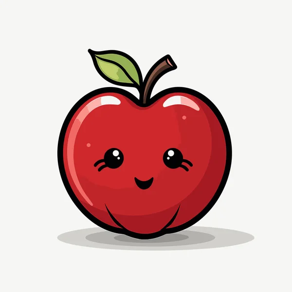 Ilustración Cómica Dibujada Mano Apple Manzana Vector Doodle Estilo Ilustración — Vector de stock