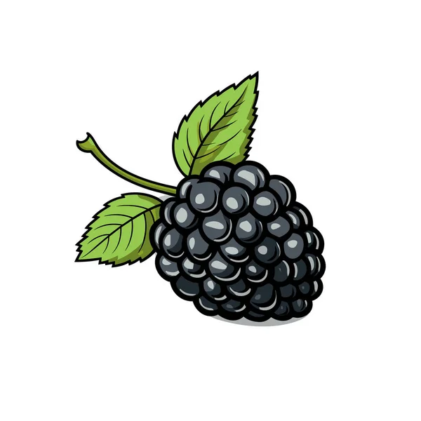 Blackberry Ilustración Cómica Dibujada Mano Blackberry Vector Doodle Estilo Ilustración — Vector de stock