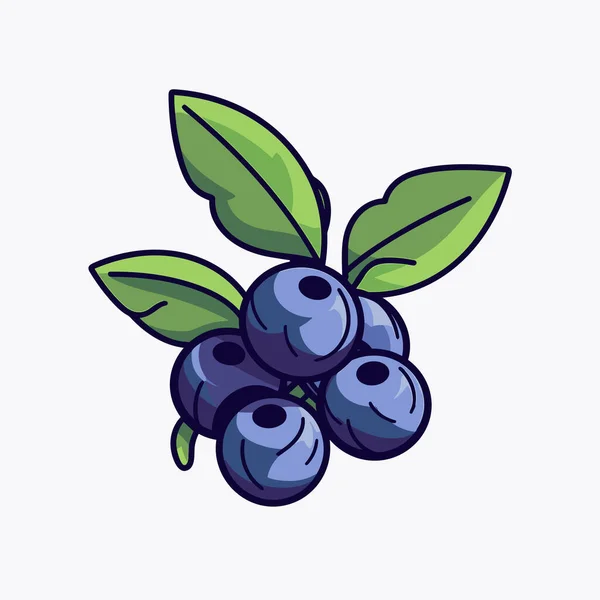 Blueberry Dibujado Mano Ilustración Cómica Arándanos Vector Doodle Estilo Ilustración — Vector de stock
