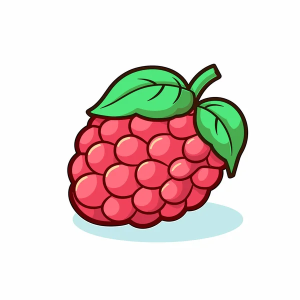 Raspberry Hand Drawn Comic Illustration Raspberry Vector Doodle Style Cartoon — Stock Vector