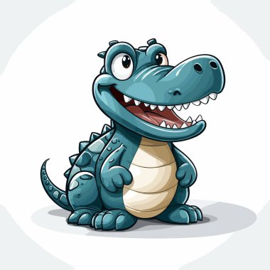Timsah eliyle çizilmiş çizgi roman çizimi. Timsah. Şirin vektör karalama tarzı karikatür çizimi