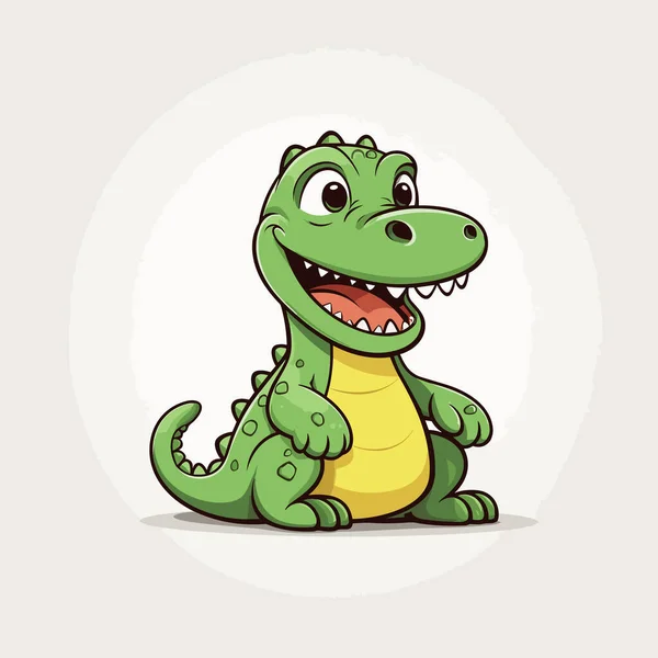 Ilustracja Komiksu Aligatorem Aligator Cute Wektor Doodle Styl Kreskówki Ilustracja — Wektor stockowy