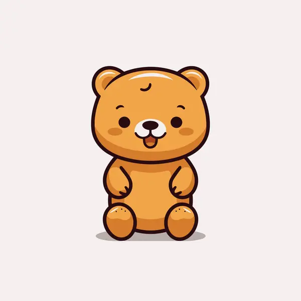 Urso Desenhado Mão Ilustração Cômica Urso Bonito Vetor Doodle Estilo —  Vetores de Stock