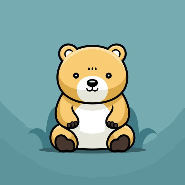 熊手描きの漫画イラスト クマさん かわいいベクトル落書きスタイルの漫画イラスト — ストックベクタ