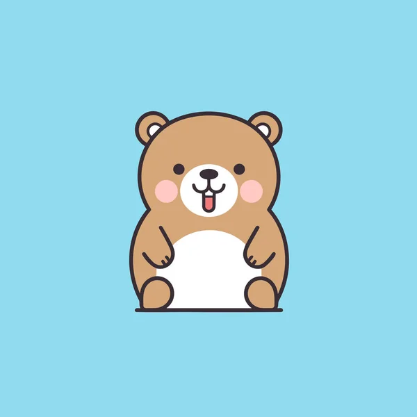 Медведь Нарисовал Комическую Иллюстрацию Медведь Симпатичная Векторная Картинка Стиле Мультфильма — стоковый вектор