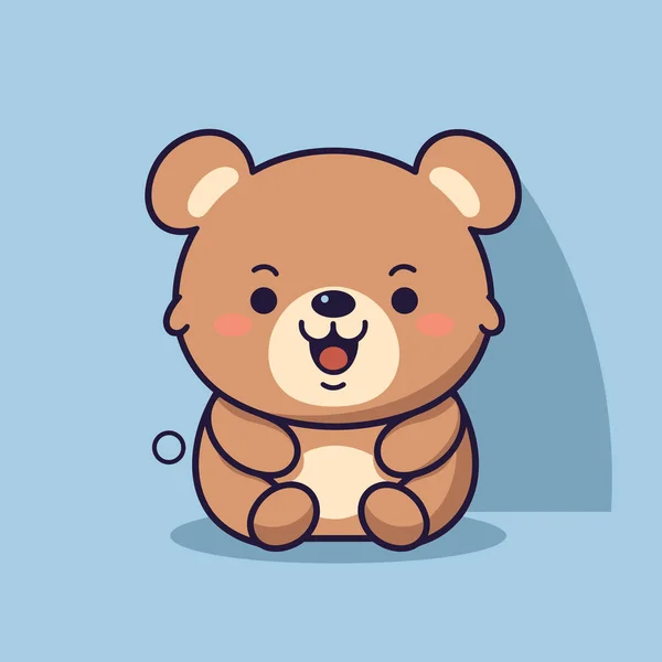 Медведь Нарисовал Комическую Иллюстрацию Медведь Симпатичная Векторная Картинка Стиле Мультфильма — стоковый вектор
