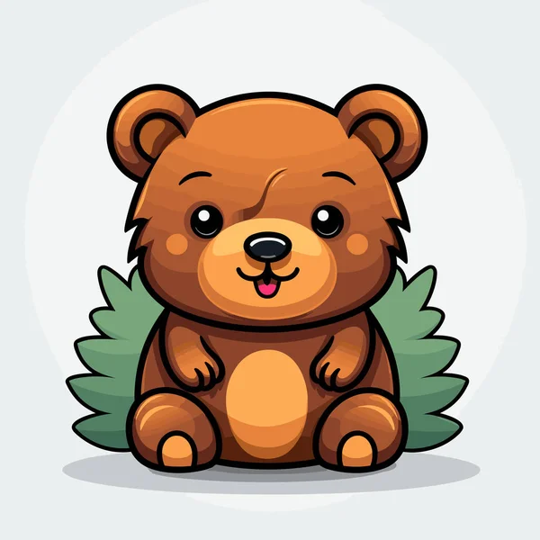 Medve Kézzel Rajzolt Képregény Illusztráció Medve Aranyos Vektor Firka Stílusú — Stock Vector