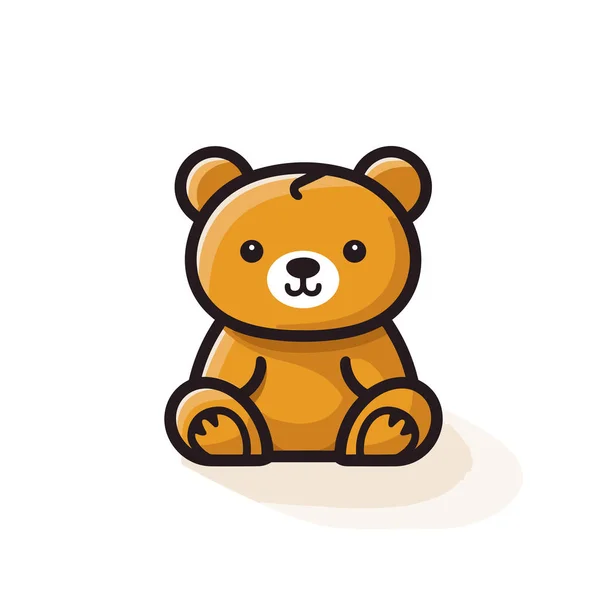 Urso Desenhado Mão Ilustração Cômica Urso Bonito Vetor Doodle Estilo — Vetor de Stock