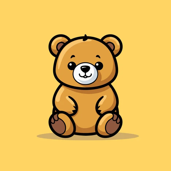 Bear Hand Drawn Comic Illustration Bear Cute Vector Doodle Style — Stock Vector