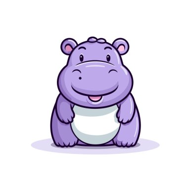 Hippo el yapımı çizgi roman çizimi. Su aygırı. Şirin vektör karalama tarzı karikatür çizimi