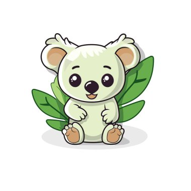 Koala el çizimi komedi çizimi. Koala. Şirin vektör karalama tarzı karikatür çizimi