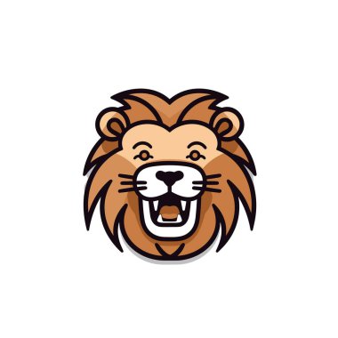 Aslan eli çizilmiş çizgi roman çizimi. Aslan. Şirin vektör karalama tarzı karikatür çizimi