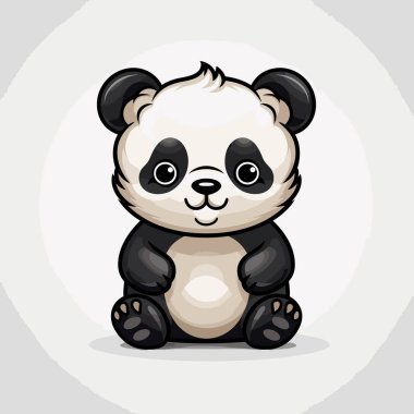 Panda el çizimi çizgi roman çizimi. Panda. Şirin vektör karalama tarzı karikatür çizimi