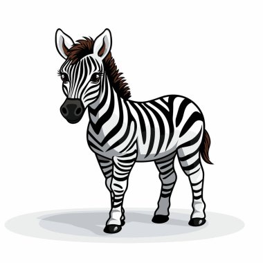 Zebra eliyle çizilmiş çizgi roman çizimi. Zebra. Şirin vektör karalama tarzı karikatür çizimi