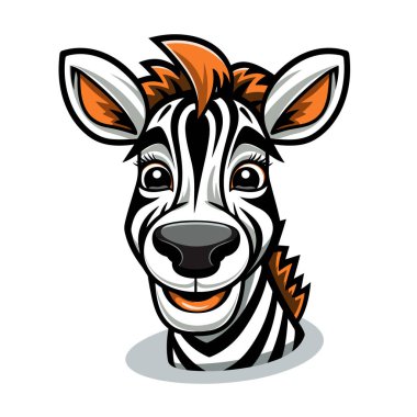 Zebra eliyle çizilmiş çizgi roman çizimi. Zebra. Şirin vektör karalama tarzı karikatür çizimi