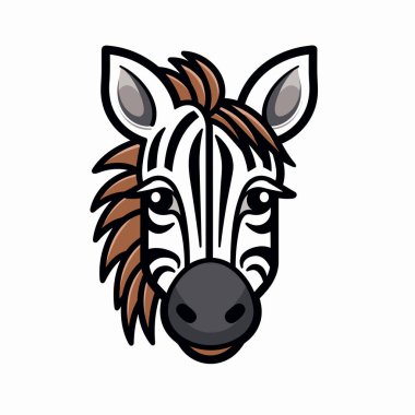 Zebra eliyle çizilmiş çizgi roman çizimi. Zebra. Şirin vektör karalama tarzı karikatür çizimi