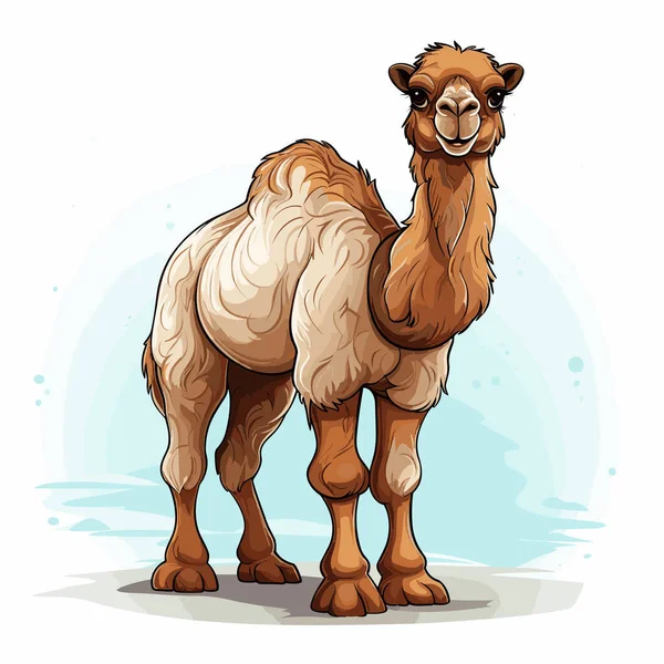 Ilustración Cómica Dibujada Mano Camello Camello Lindo Vector Doodle Estilo — Vector de stock