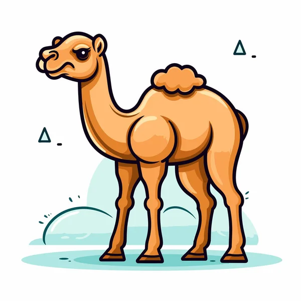 Ilustração Quadrinhos Desenhada Mão Camelo Camelo Bonito Vetor Doodle Estilo —  Vetores de Stock